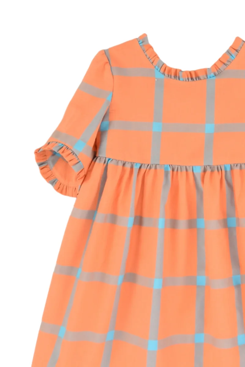 Vestido de niña cuadros naranja Cocote & Charanga - Imagen 6