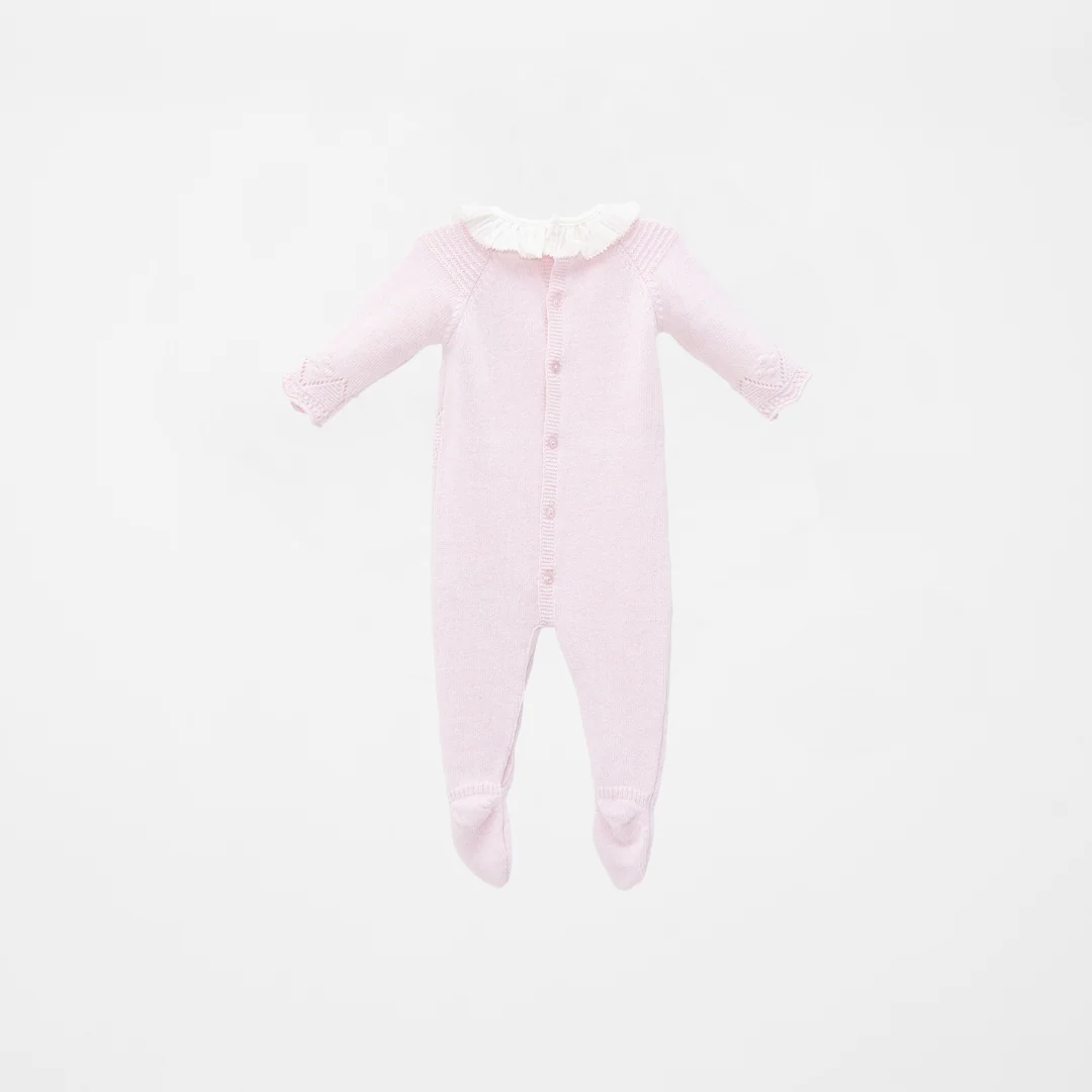 Pelele rosa de punto tricot recién nacida | Dr. Kid by Charanga - Imagen 3