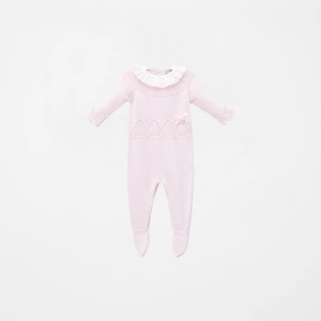 Pelele rosa de punto tricot recién nacida | Dr. Kid by Charanga