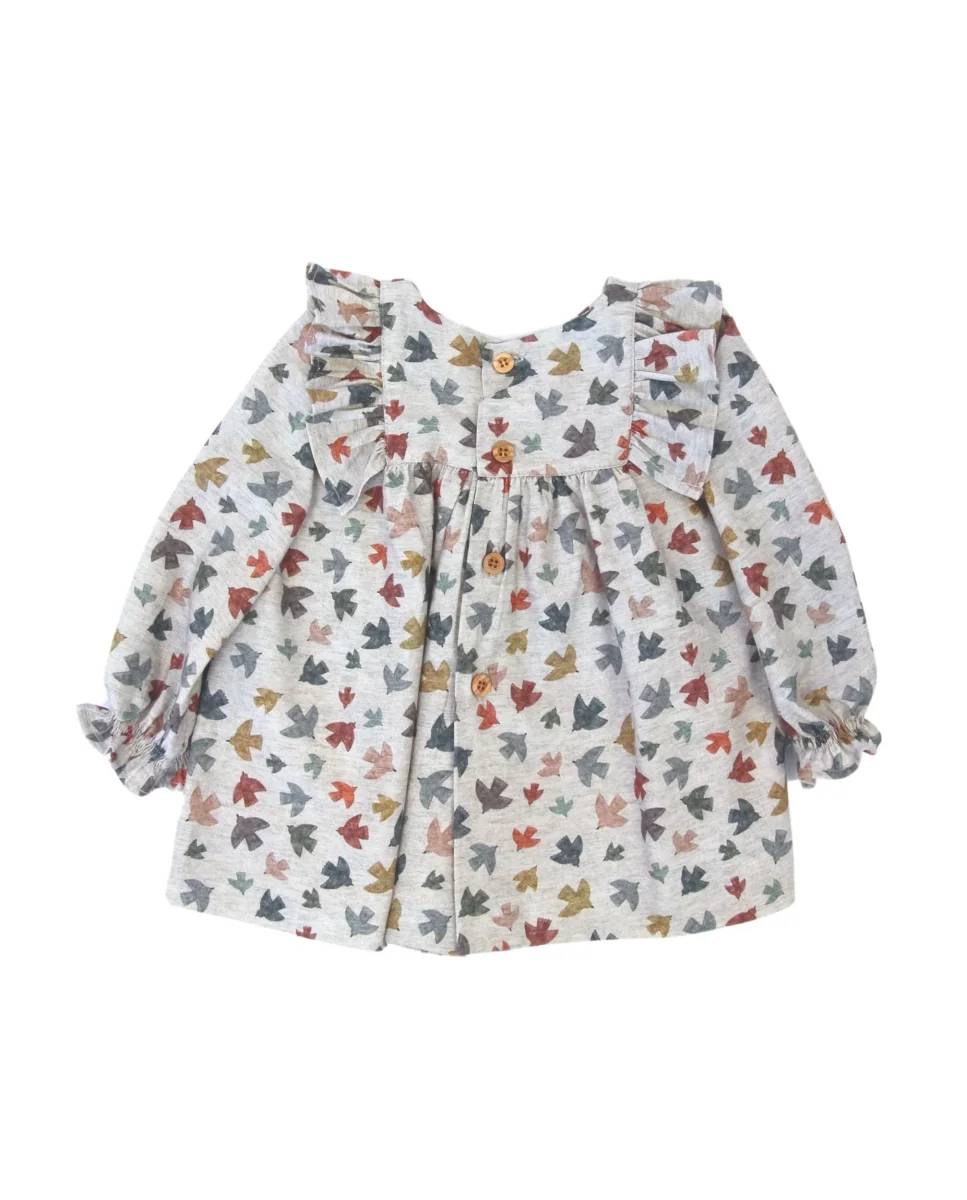 Vestido de bebé pajaritos Cocote & Charanga - Imagen 5