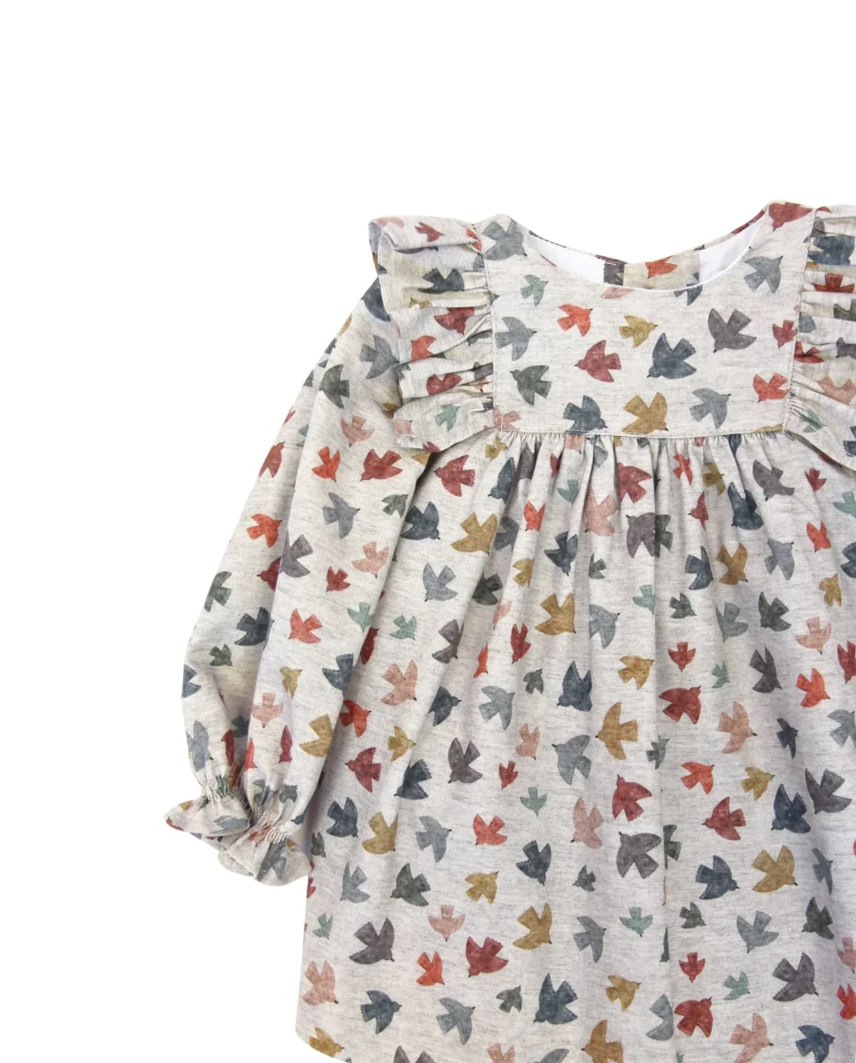 Vestido de bebé pajaritos Cocote & Charanga - Imagen 6