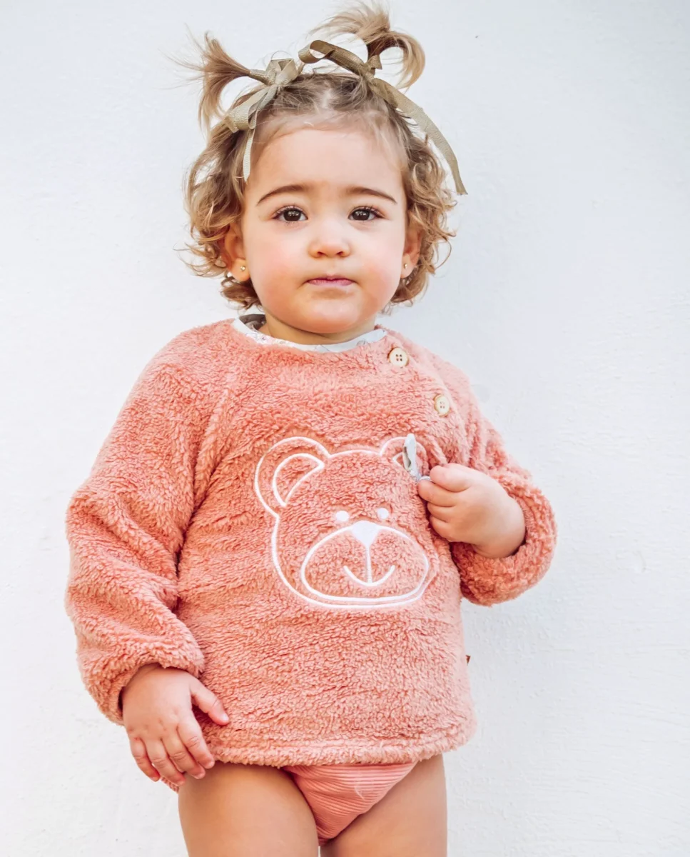 Sudadera de bebé oso rosa Cocote & Charanga - Imagen 2