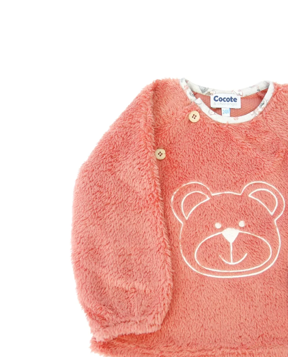 Sudadera de bebé oso rosa Cocote & Charanga - Imagen 5