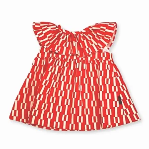 Vestido geométrico rojo bebé niña