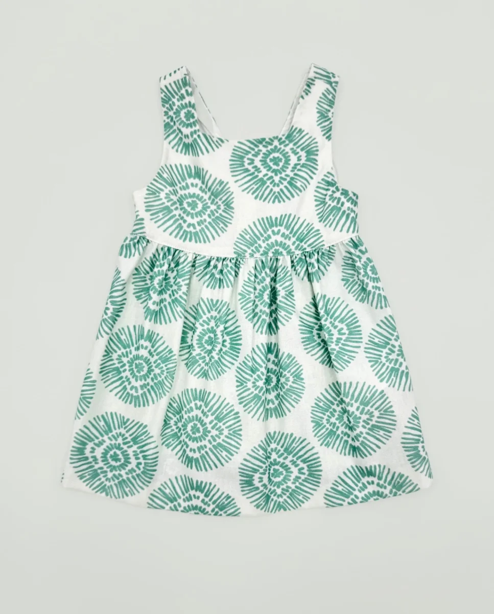 Vestido boho verde niña - Imagen 2