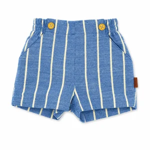 Bermudas rayas amarillo y azul niño