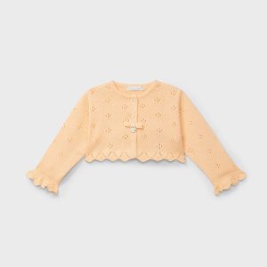 Rebeca tricot perforada mandarina recién nacida | Dr. Kid by Charanga