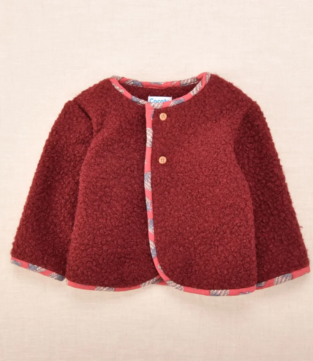 Chaqueta borreguito bebé burdeos suave y cálida | Cocote x Charanga - Imagen 3