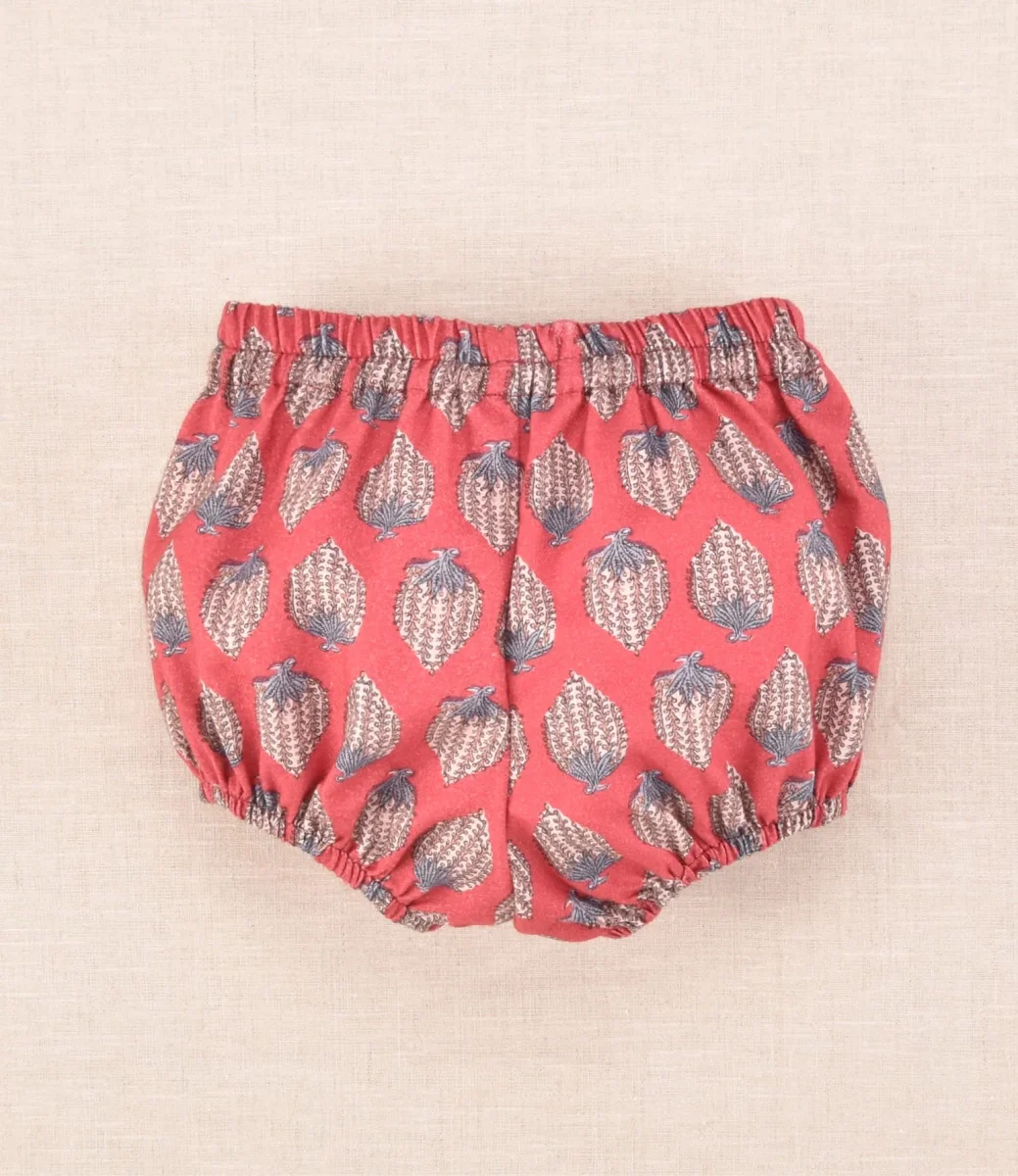Braguita bebé estampada burdeos con volante elástico - Imagen 3