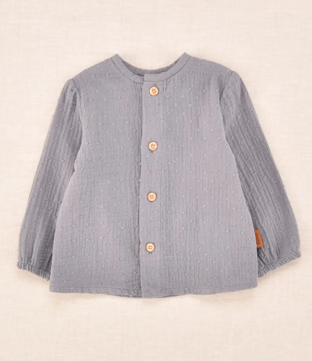 Blusa de bebé gris con botones de madera | Cocote x Charanga - Imagen 3