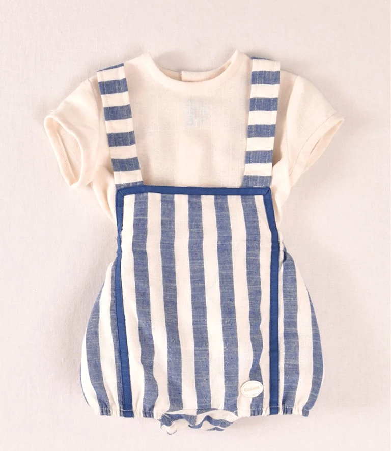 Conjunto bebé con ranita rayas azul | Cocote by Charanga - Imagen 3