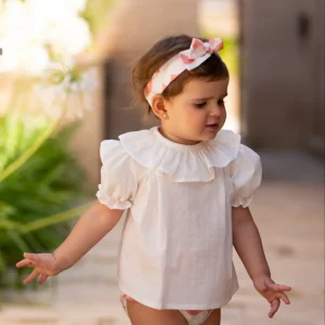 Blusa bebé floral crudo con cuello volante | Cocote by Charanga