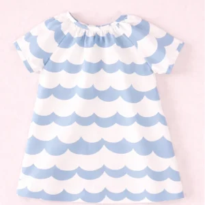 Vestido bebé niña ondas celeste | Cocote by Charanga