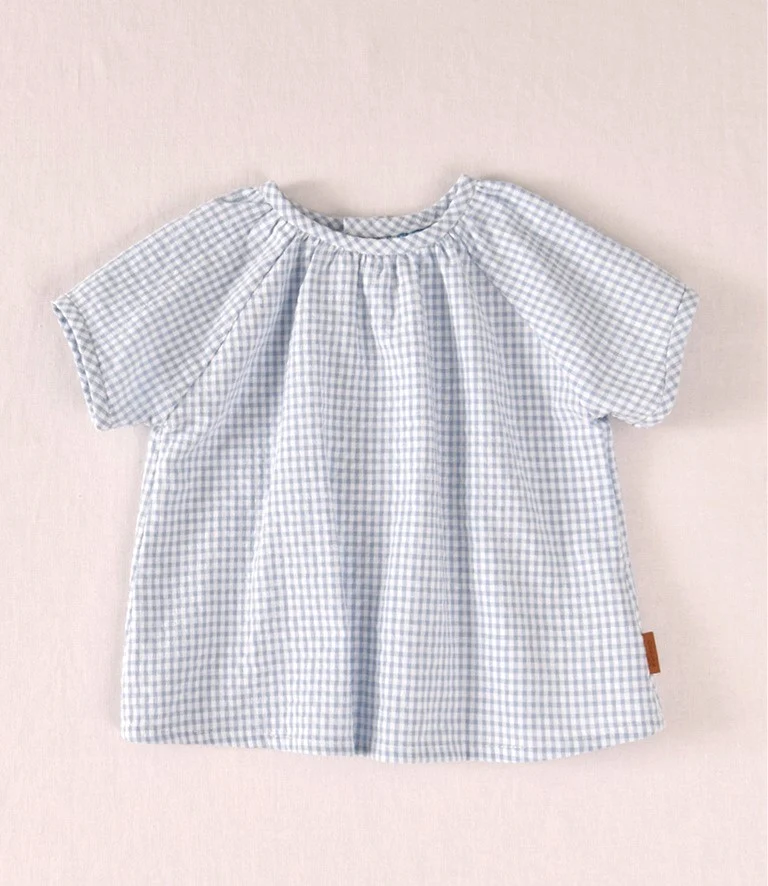 Camisa bebé niño vichy celeste manga corta | Cocote by Charanga - Imagen 3