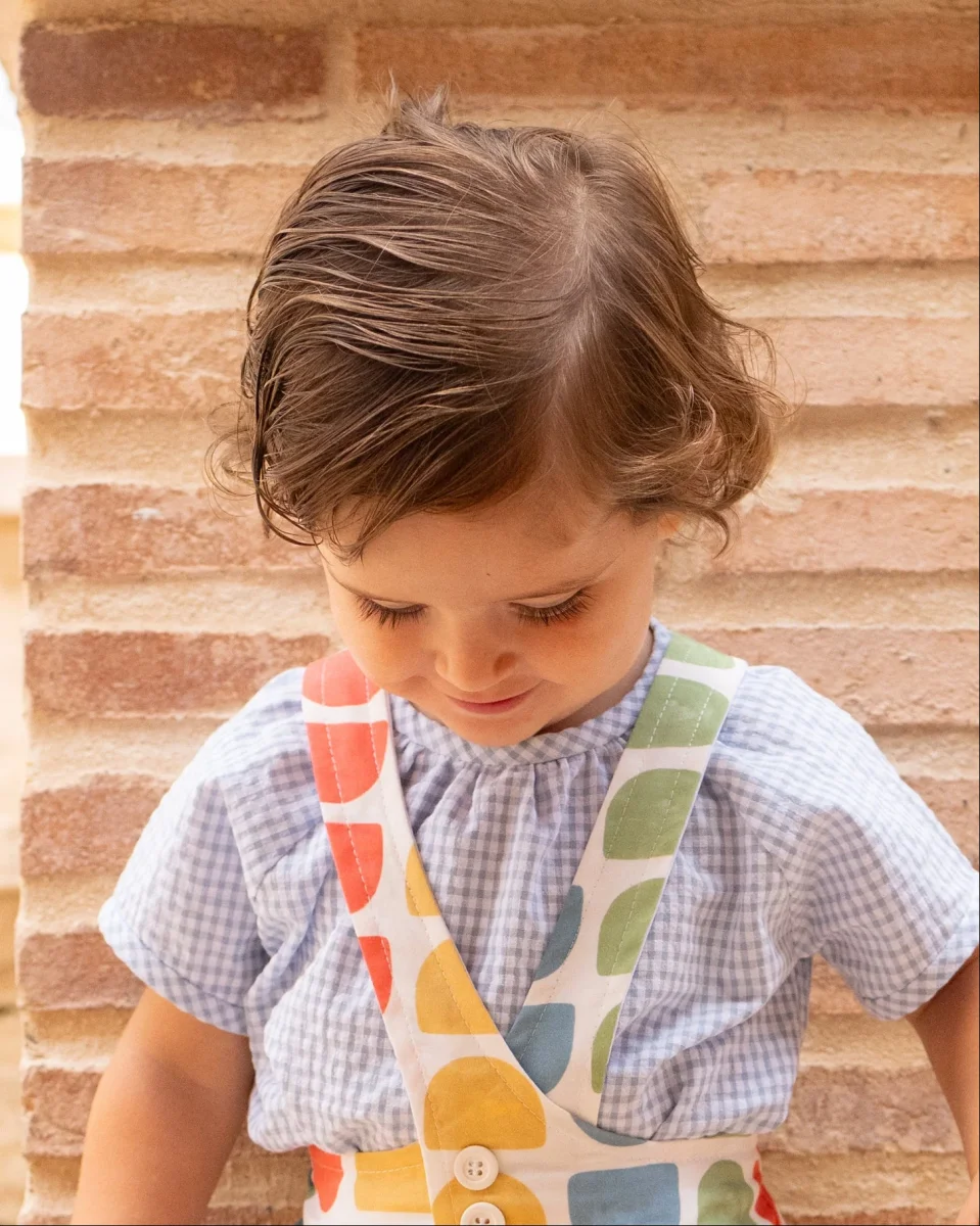 Camisa bebé niño vichy celeste manga corta | Cocote by Charanga - Imagen 2
