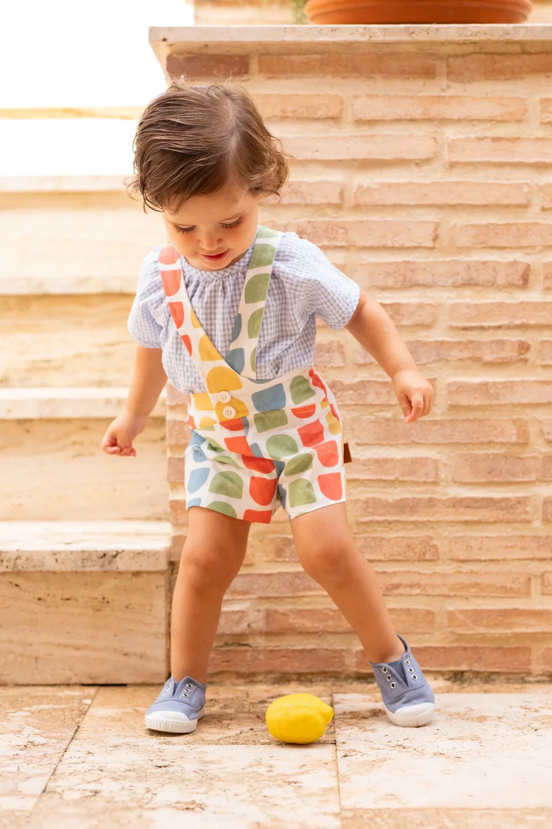 Camisa bebé niño vichy celeste manga corta | Cocote by Charanga - Imagen 5