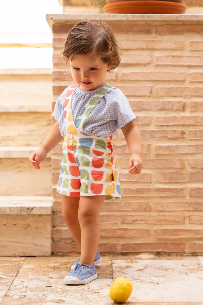 Camisa bebé niño vichy celeste manga corta | Cocote by Charanga - Imagen 6