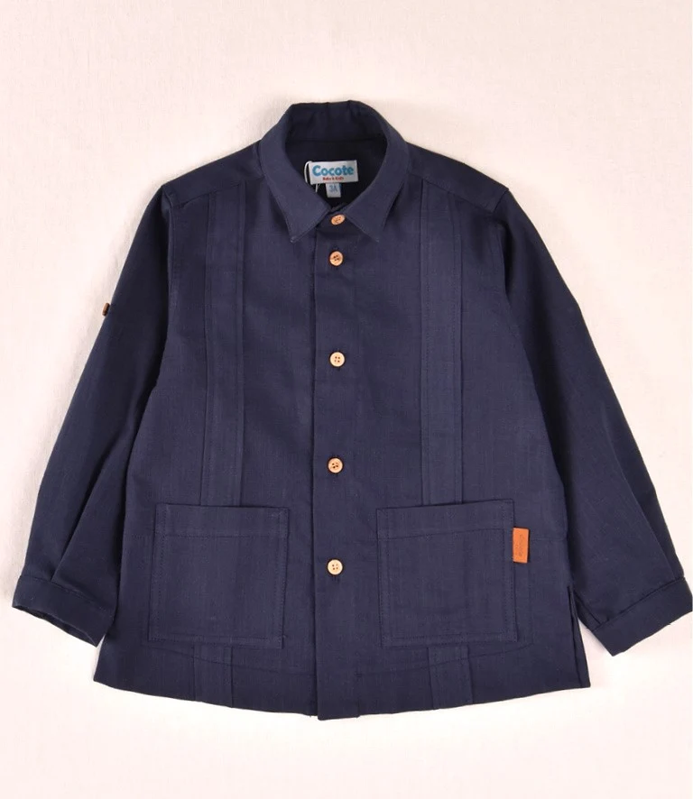 Camisa niño marino con bolsillos | Cocote by Charanga - Imagen 4