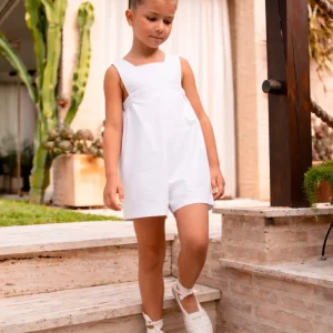 Peto corto niña blanco de lino | Cocote by Charanga