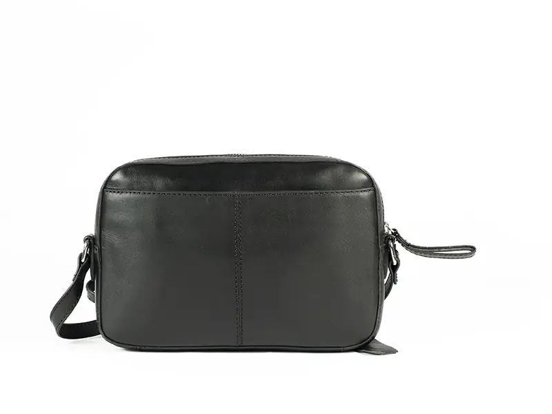 Bolso ANTONI · Bandolera mediana · Piel Bovino · Color Negro y Marrón - Imagen 4