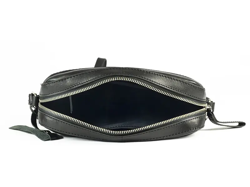 Bolso ANTONI · Bandolera mediana · Piel Bovino · Color Negro y Marrón - Imagen 3