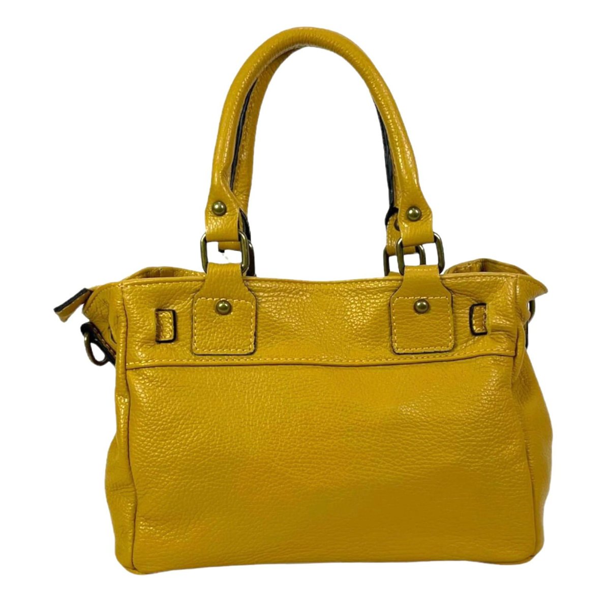 Bolso piel con bolsillo frontal y cierre giro decorativo - Imagen 8