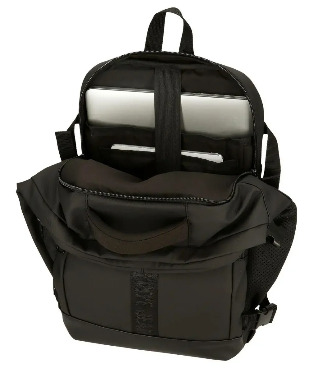 Mochila PEPE JEANS · Mochila de viaje · Porta Ordenador · Dos compartimentos · Coleccion Bromley · Color Negro - Imagen 6
