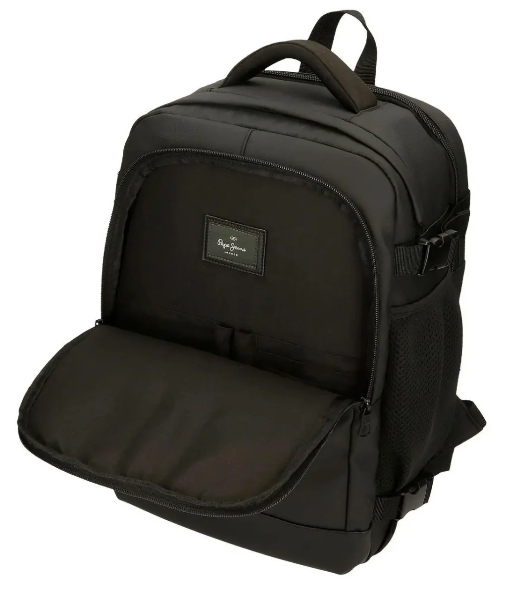 Mochila PEPE JEANS · Mochila de viaje · Porta Ordenador · Dos compartimentos · Coleccion Bromley · Color Negro - Imagen 8
