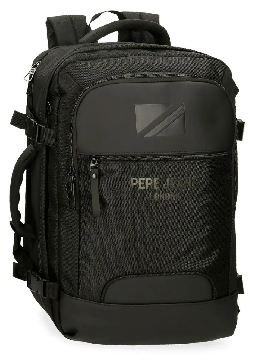 Mochila PEPE JEANS · Mochila de viaje · Porta Ordenador · Dos compartimentos · Coleccion Bromley · Color Negro - Imagen 2