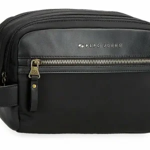 Neceser Pepe Jeans · Tamaño Grande · Doble compartimento · Color Negro