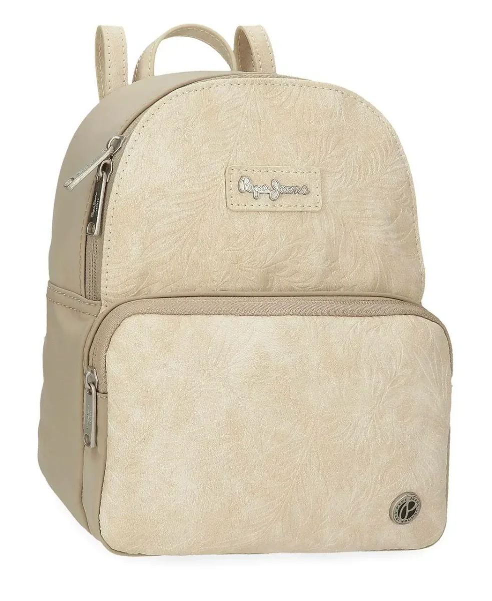 Mochila Pepe Jeans · Mochila pequeña · Coleccion Jana · Color Beige