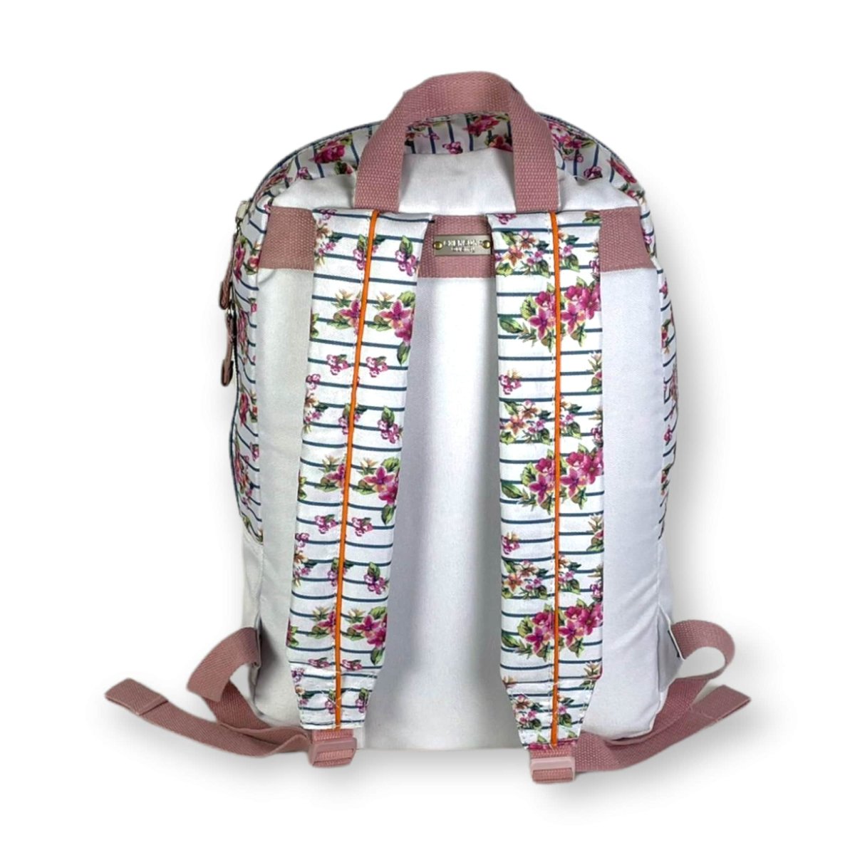 Mochila escolar flores y rallas - Imagen 6