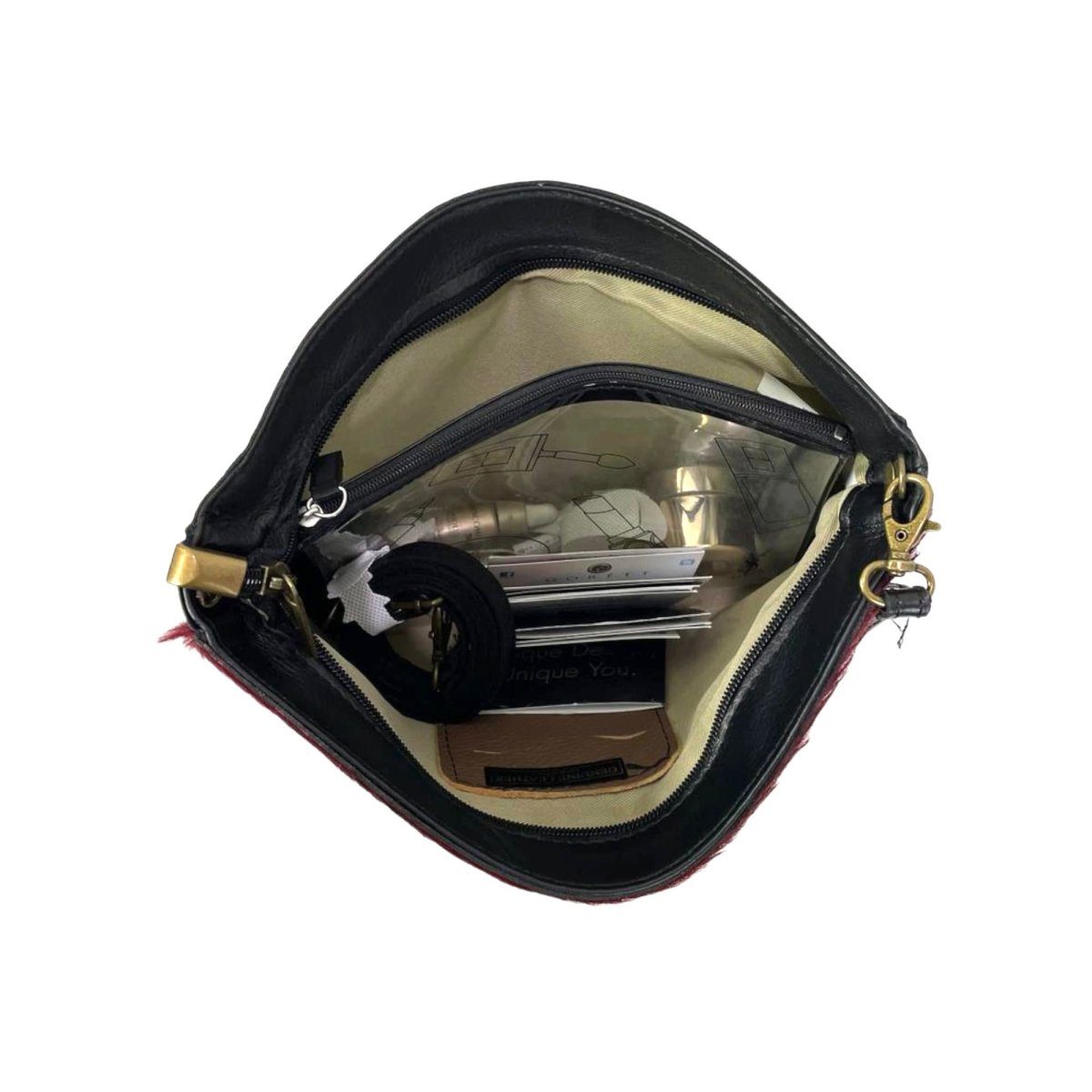 Práctico Bolso Bandolera Artesanal de Piel Italiana y Pelito Mujer - Imagen 7