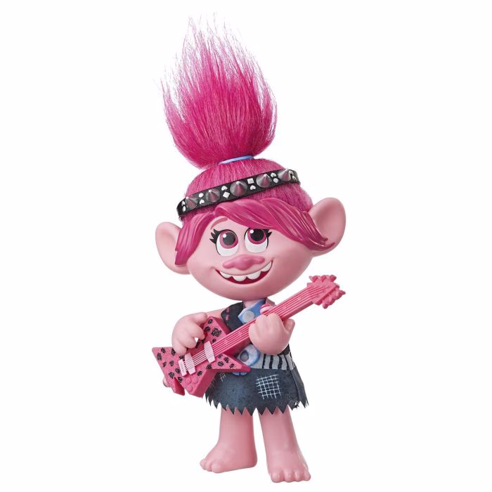 HASBRO – Muñeca Trolls World Tour – Poppy Rock 32cm E9411 Muñeca Musical 2 Vestidos Regalo Niña 🎁 - Imagen 6