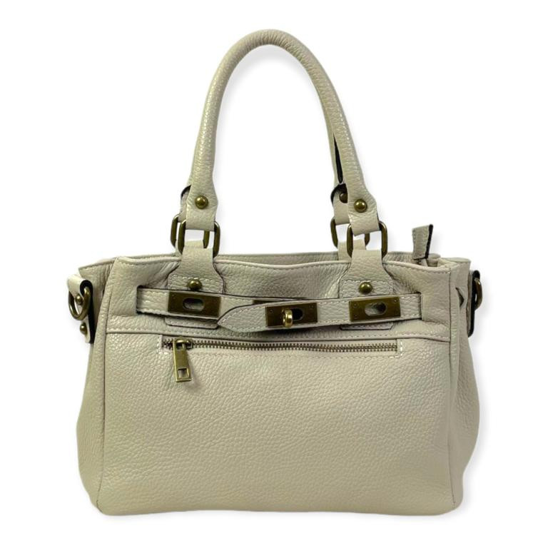 Bolso piel con bolsillo frontal y cierre giro decorativo - Imagen 6