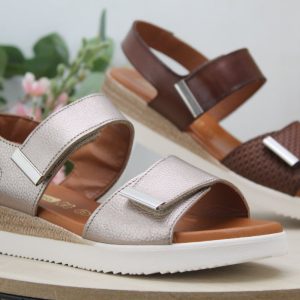 Sandalia Nacional toda en piel y planta de Gel con velcro, ¡Top Ventas! ref4873