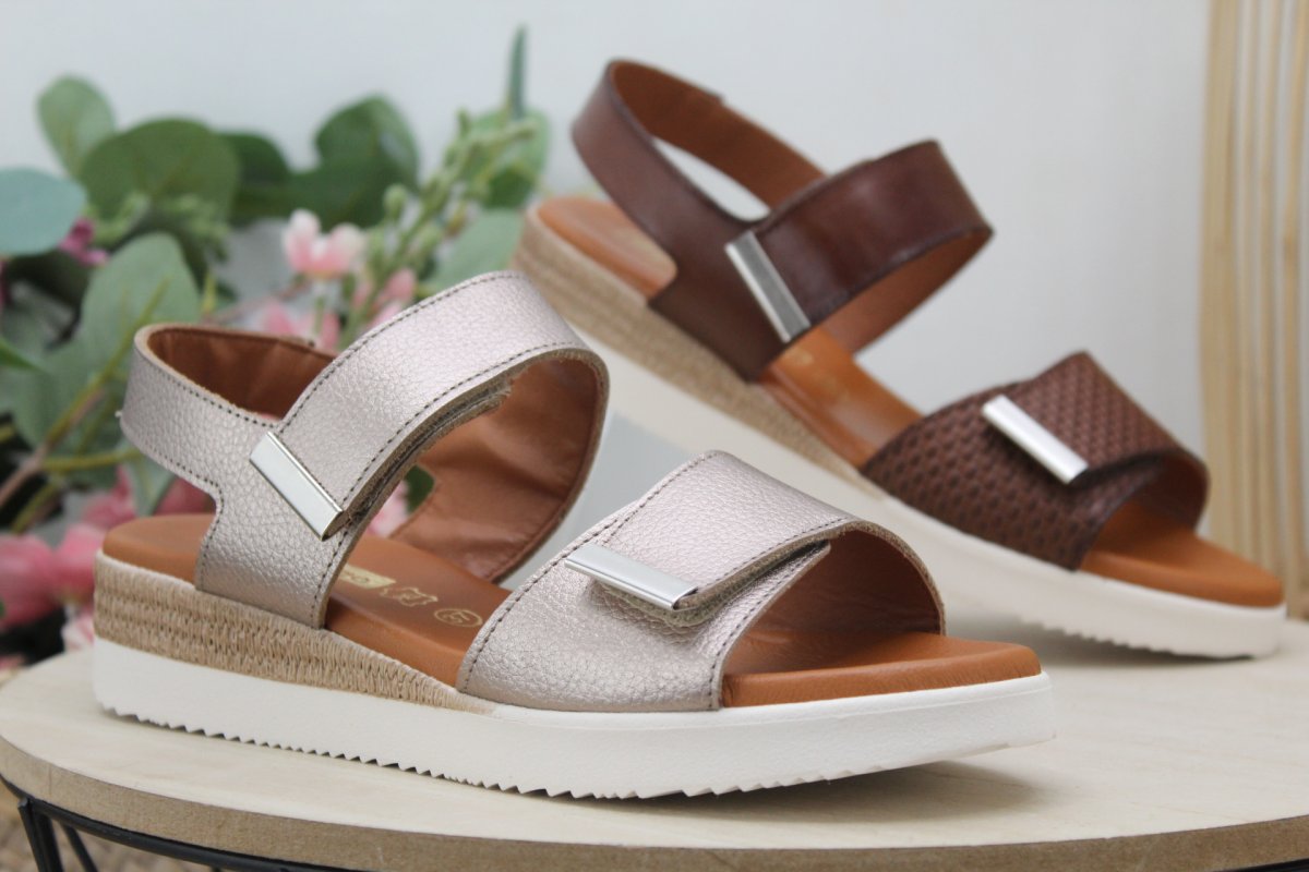 Sandalia Nacional toda en piel y planta de Gel con velcro, ¡Top Ventas! ref4873 - Imagen 2