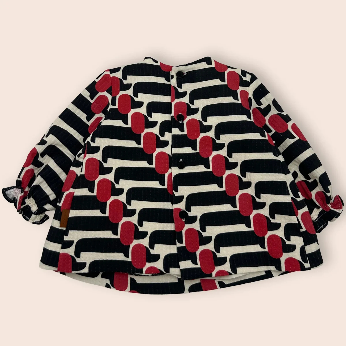 Vestido bebé retro con cuello beige en pico | Cocote x Charanga - Imagen 3