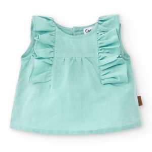 Blusa de bebé turquesa Cocote & Charanga
