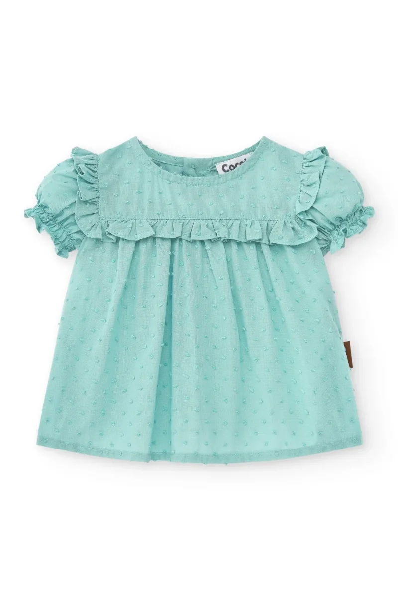Blusa de bebé turquesa Cocote & Charanga - Imagen 2