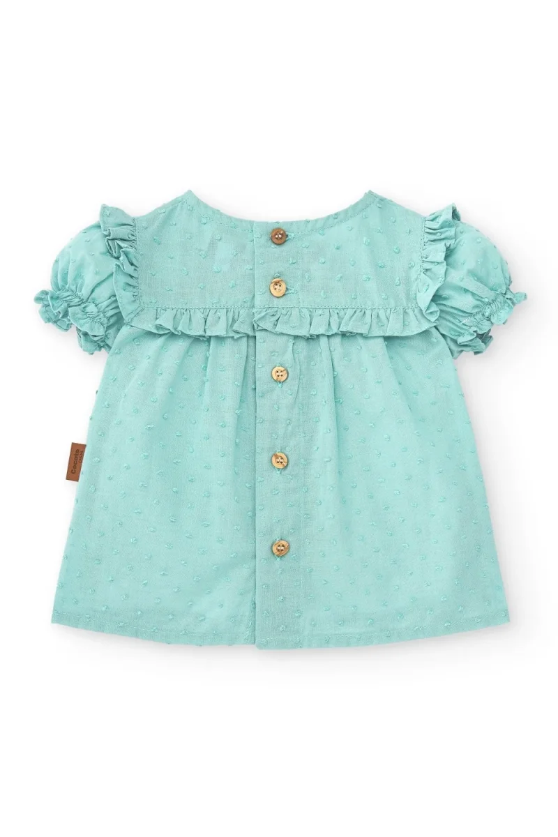 Blusa de bebé turquesa Cocote & Charanga - Imagen 4
