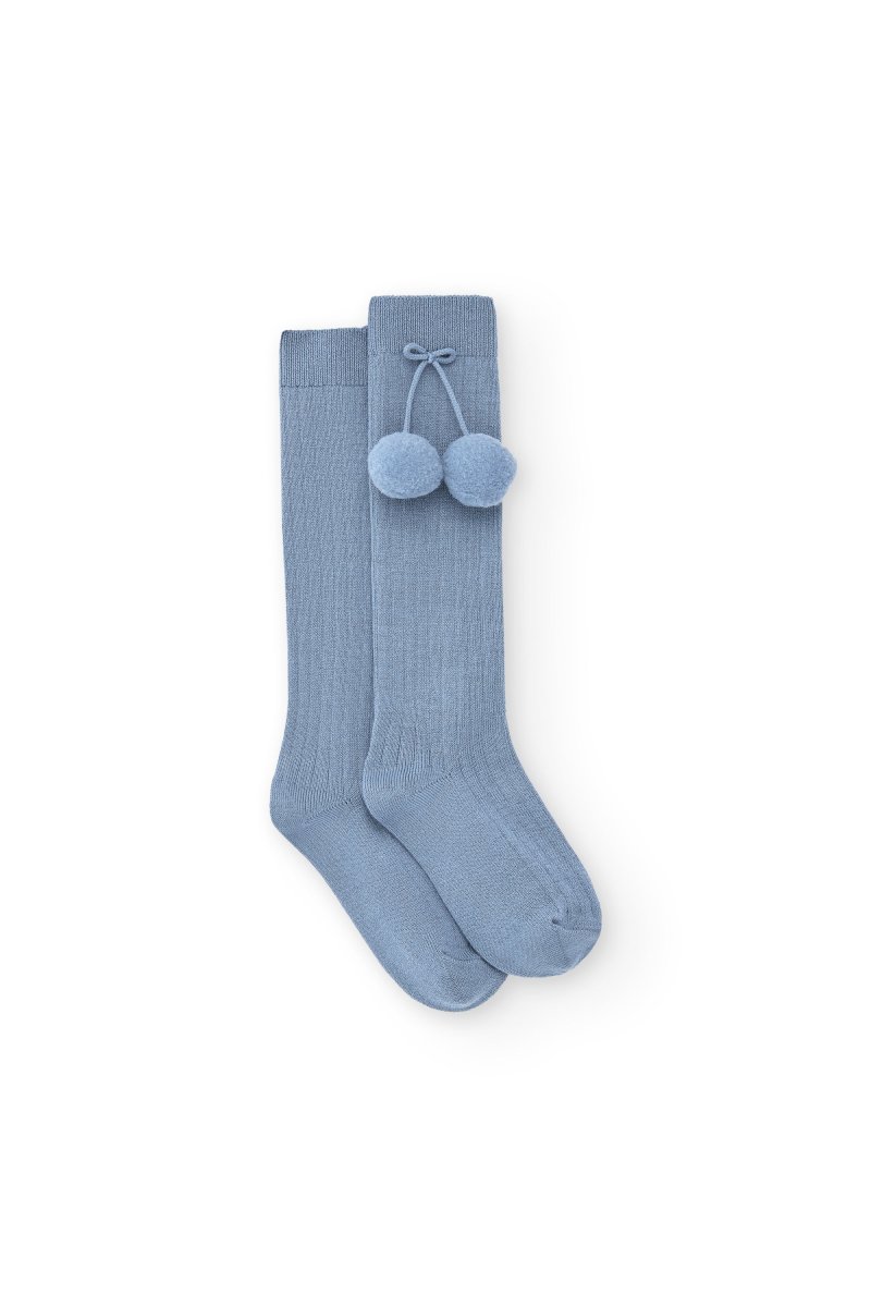Calcetines altos azules con pompón Valentín & Charanga - Imagen 2