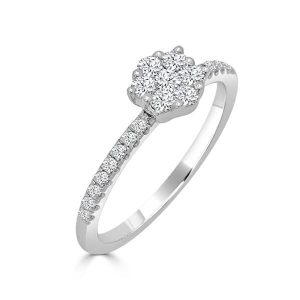 Anillo roseta diamantes 0.38 kt