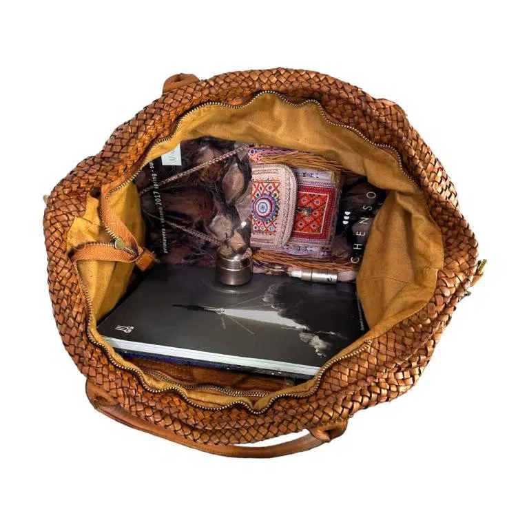 Bolso Shopper Mujer Estilo Vintage de Piel Lavado y Gran Capacidad - Imagen 7