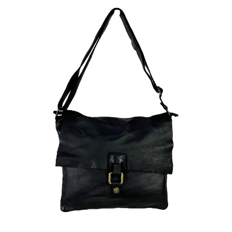 Bolso Bandolera de Piel Lavado, Estilo Vintage y Solapa para Mujer - Imagen 3
