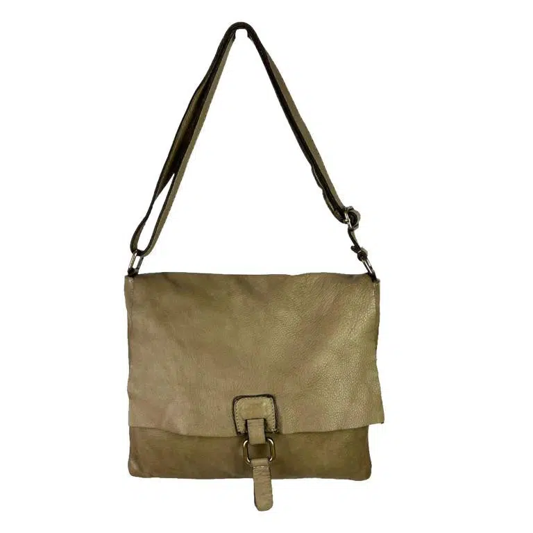 Bolso Bandolera de Piel Lavado, Estilo Vintage y Solapa para Mujer - Imagen 5