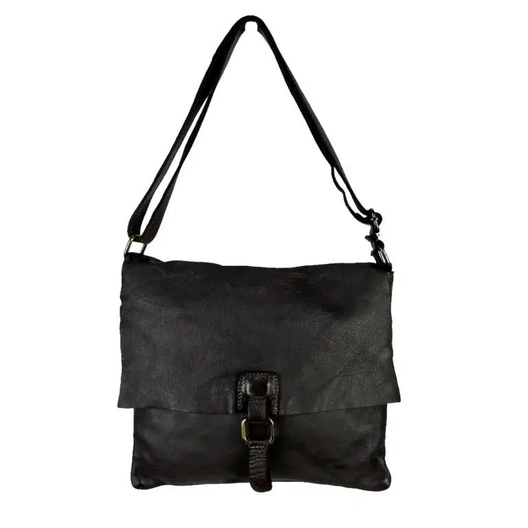 Bolso Bandolera de Piel Lavado, Estilo Vintage y Solapa para Mujer - Imagen 6