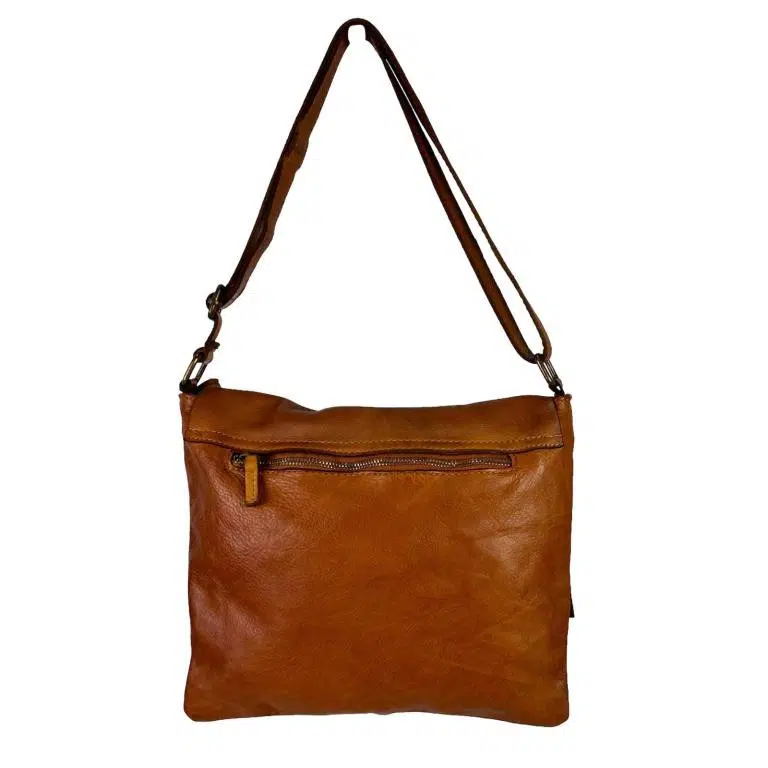 Bolso Bandolera de Piel Lavado, Estilo Vintage y Solapa para Mujer - Imagen 9