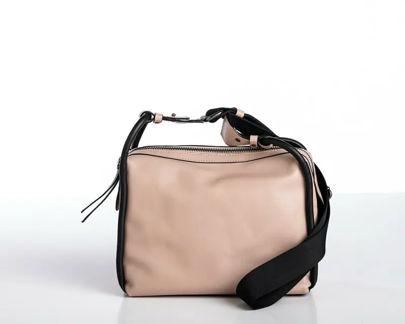 Bolso ROBERT PIETRI · BERTA · Banderola en Piel y Ajustable · Color Rosa Pálido - Imagen 2