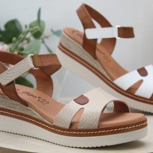Sandalia nacional toda en piel y planta de Gel,ref547